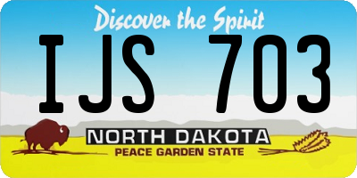 ND license plate IJS703