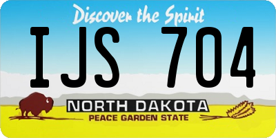 ND license plate IJS704