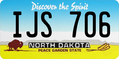 ND license plate IJS706