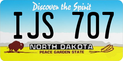 ND license plate IJS707