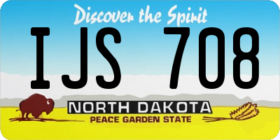 ND license plate IJS708