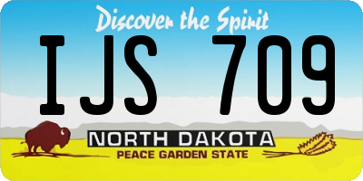 ND license plate IJS709