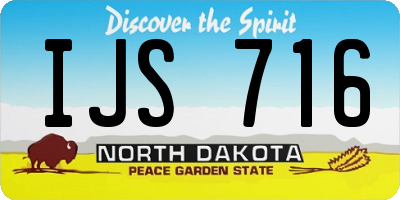ND license plate IJS716