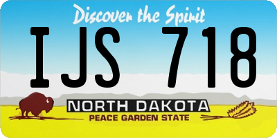 ND license plate IJS718