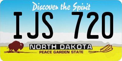 ND license plate IJS720