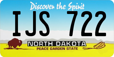 ND license plate IJS722