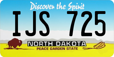 ND license plate IJS725
