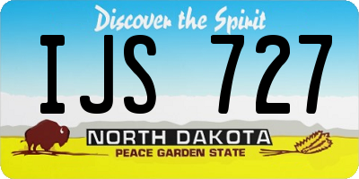 ND license plate IJS727