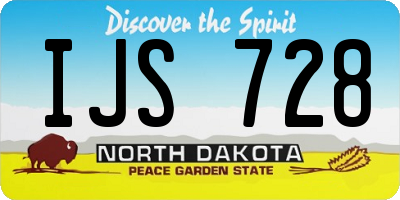 ND license plate IJS728