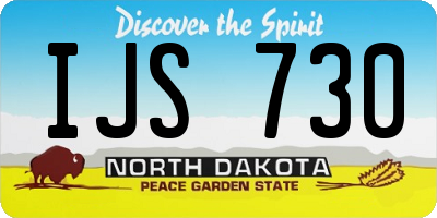 ND license plate IJS730