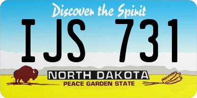 ND license plate IJS731