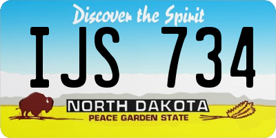 ND license plate IJS734