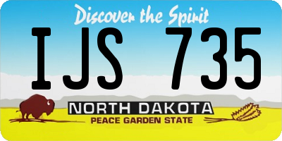 ND license plate IJS735