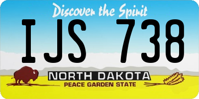ND license plate IJS738