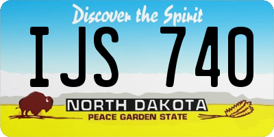 ND license plate IJS740
