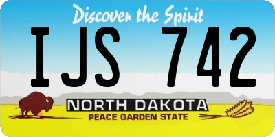 ND license plate IJS742