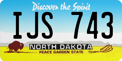 ND license plate IJS743