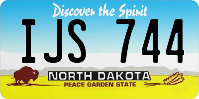 ND license plate IJS744