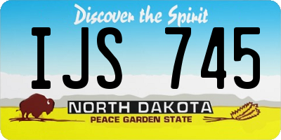 ND license plate IJS745