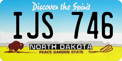 ND license plate IJS746