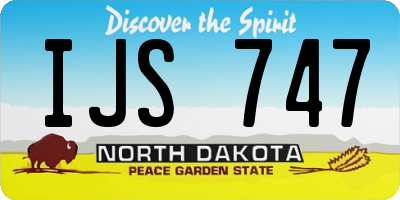 ND license plate IJS747