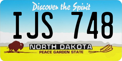 ND license plate IJS748