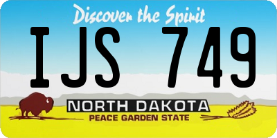 ND license plate IJS749
