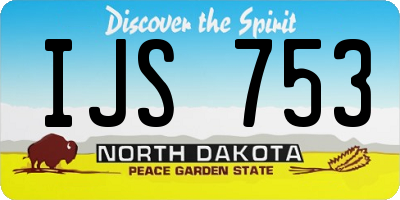 ND license plate IJS753