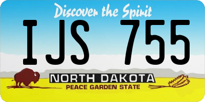 ND license plate IJS755