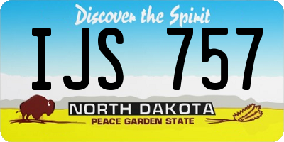 ND license plate IJS757