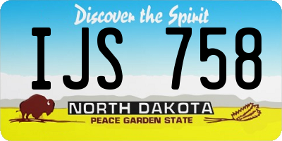 ND license plate IJS758