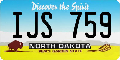 ND license plate IJS759