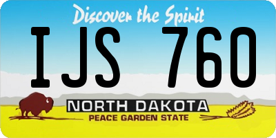 ND license plate IJS760