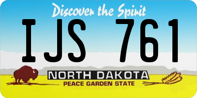 ND license plate IJS761