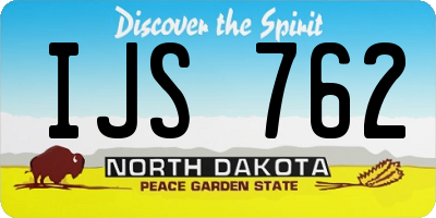 ND license plate IJS762