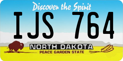 ND license plate IJS764