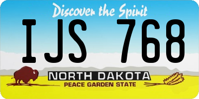 ND license plate IJS768