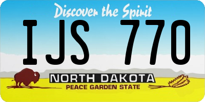 ND license plate IJS770