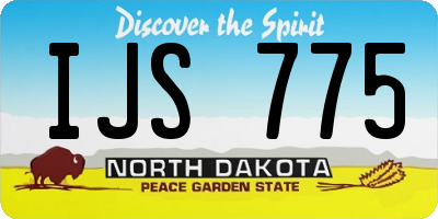 ND license plate IJS775