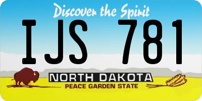 ND license plate IJS781
