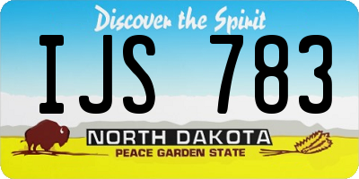 ND license plate IJS783