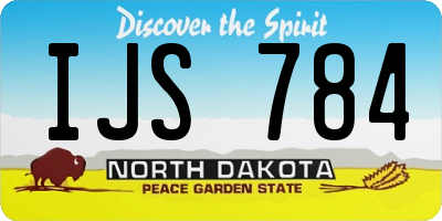 ND license plate IJS784