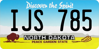 ND license plate IJS785