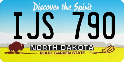 ND license plate IJS790