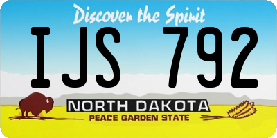 ND license plate IJS792
