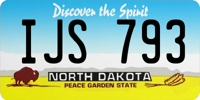 ND license plate IJS793
