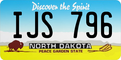 ND license plate IJS796