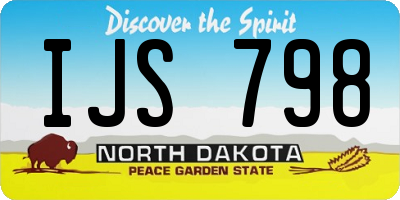 ND license plate IJS798