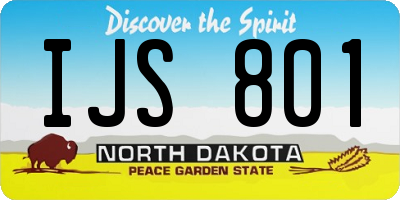 ND license plate IJS801