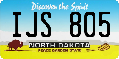 ND license plate IJS805